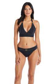 Bleu A Fine Line Halter V Neck Bikini Top